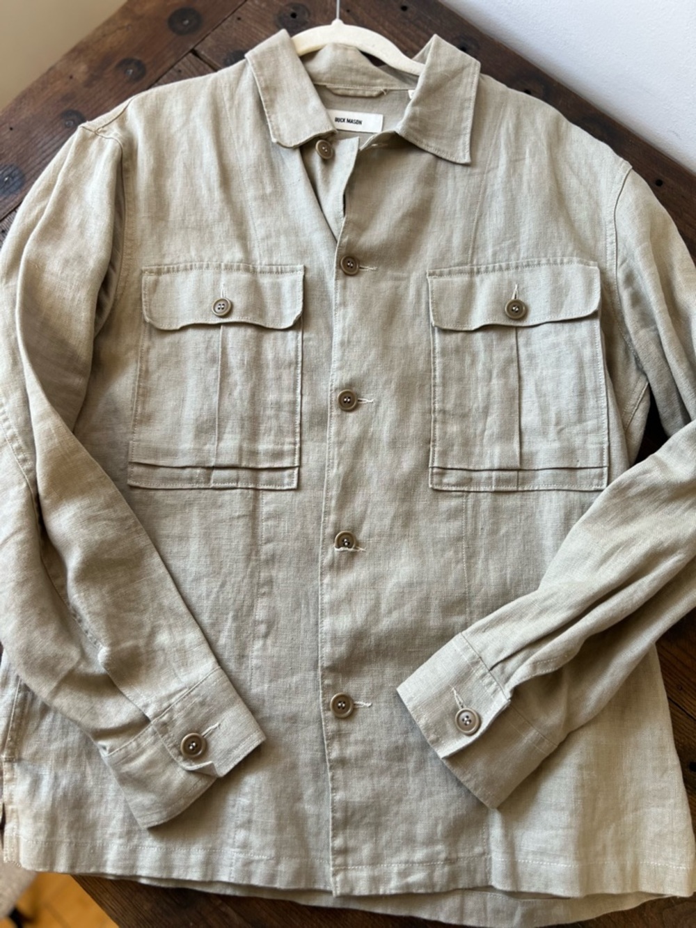 Buck Mason - Loomed Linen Fatigue Shirt Jacket - Beige - Small